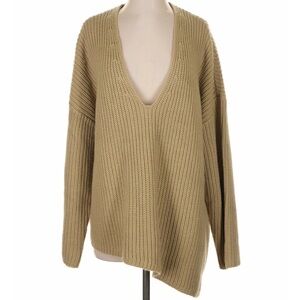 WeWoreWhat Beige V-Neck Sweater